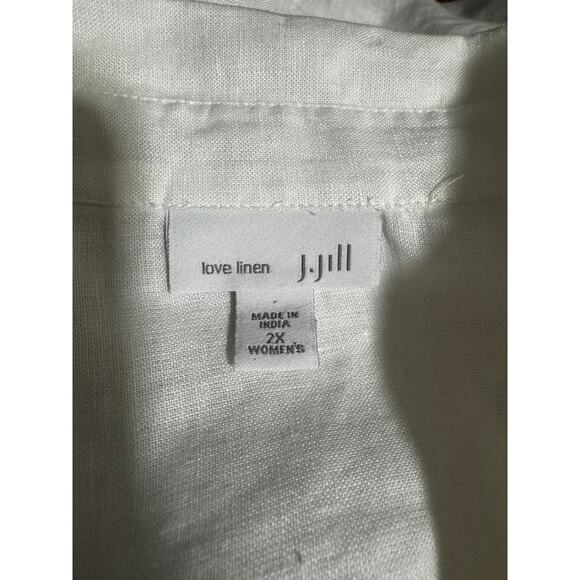 J.Jill Love Linen White Embroidered Tunic Top Shirt Women’s Plus 2X - Picture 5 of 7